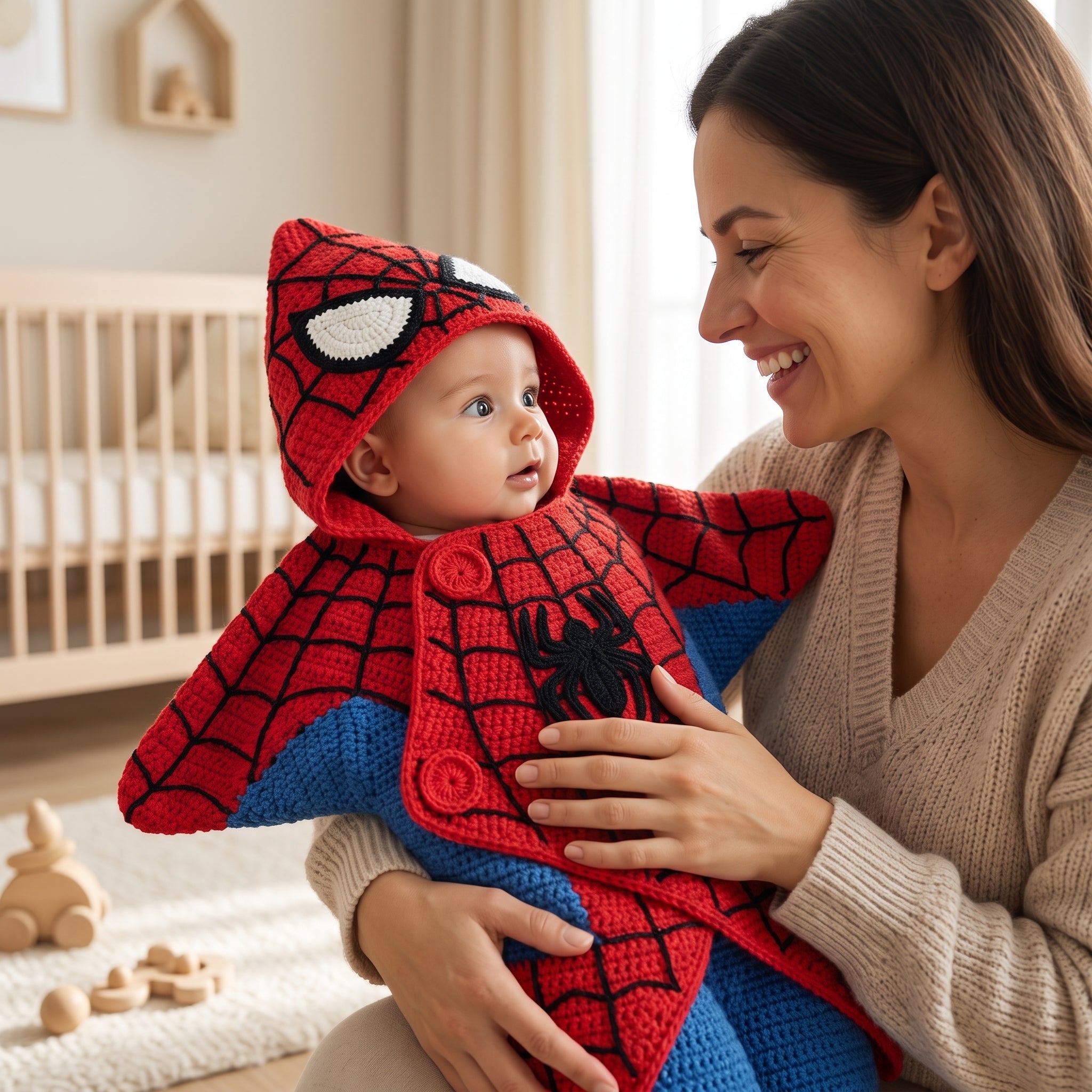 Crochet Red Spider Hero Baby Star Wrap