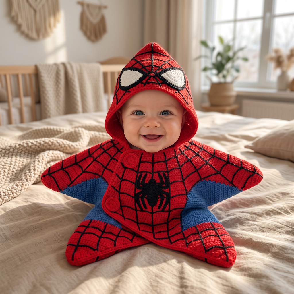 Crochet Red Spider Hero Baby Star Wrap