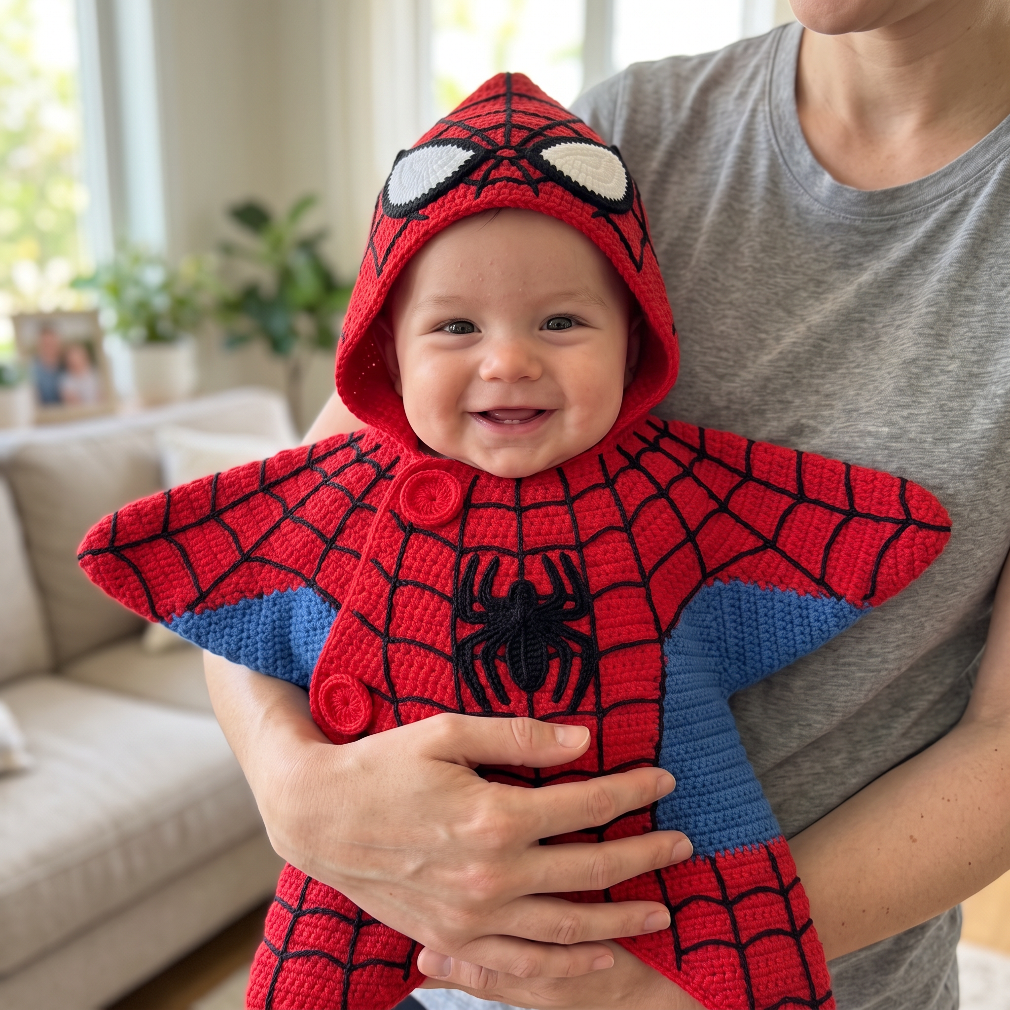 Crochet Red Spider Hero Baby Star Wrap