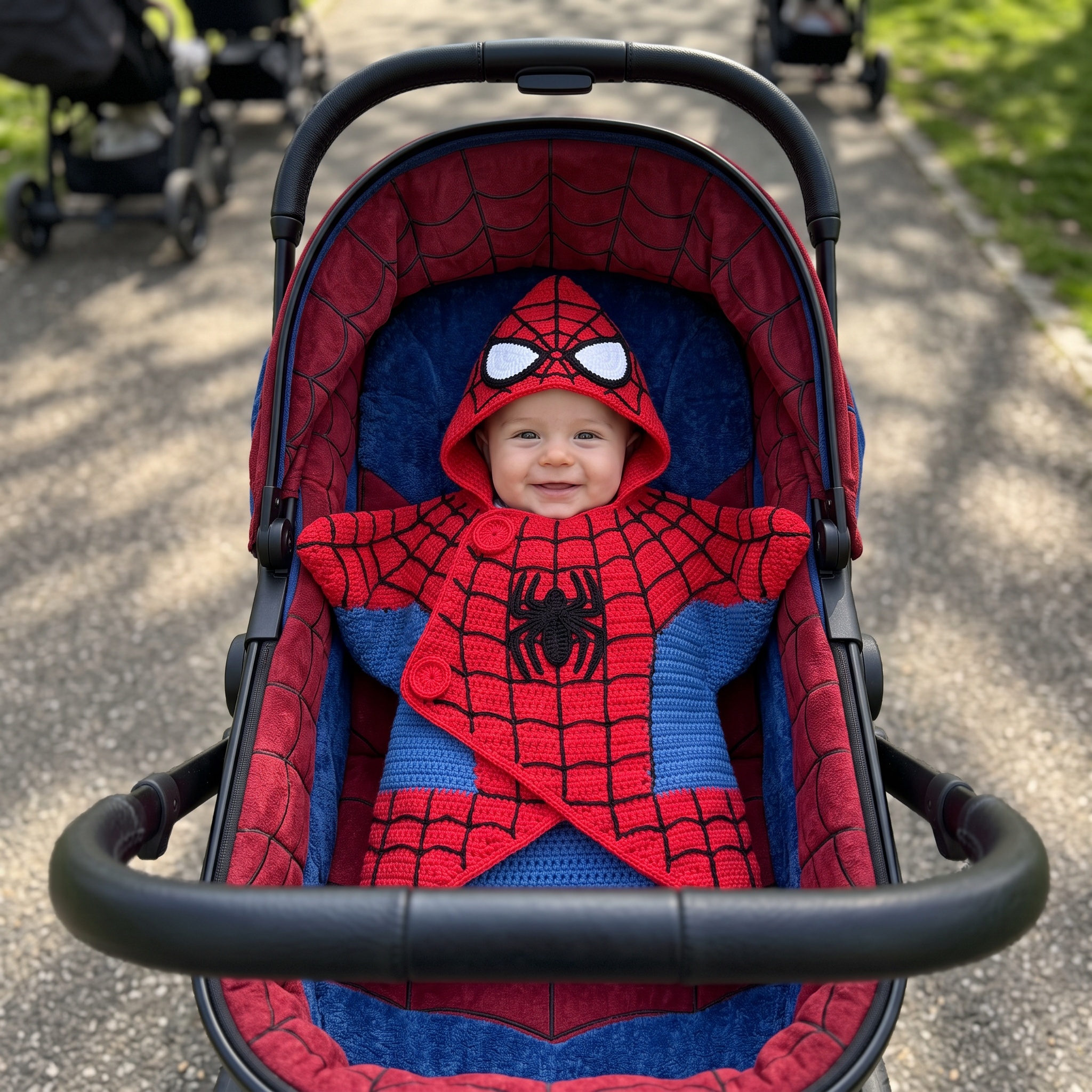 Crochet Red Spider Hero Baby Star Wrap