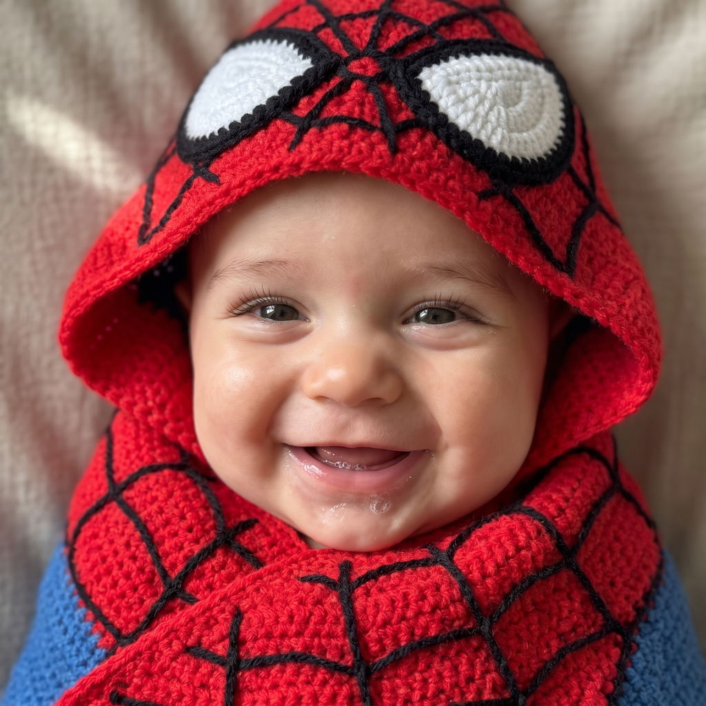 Crochet Red Spider Hero Baby Star Wrap