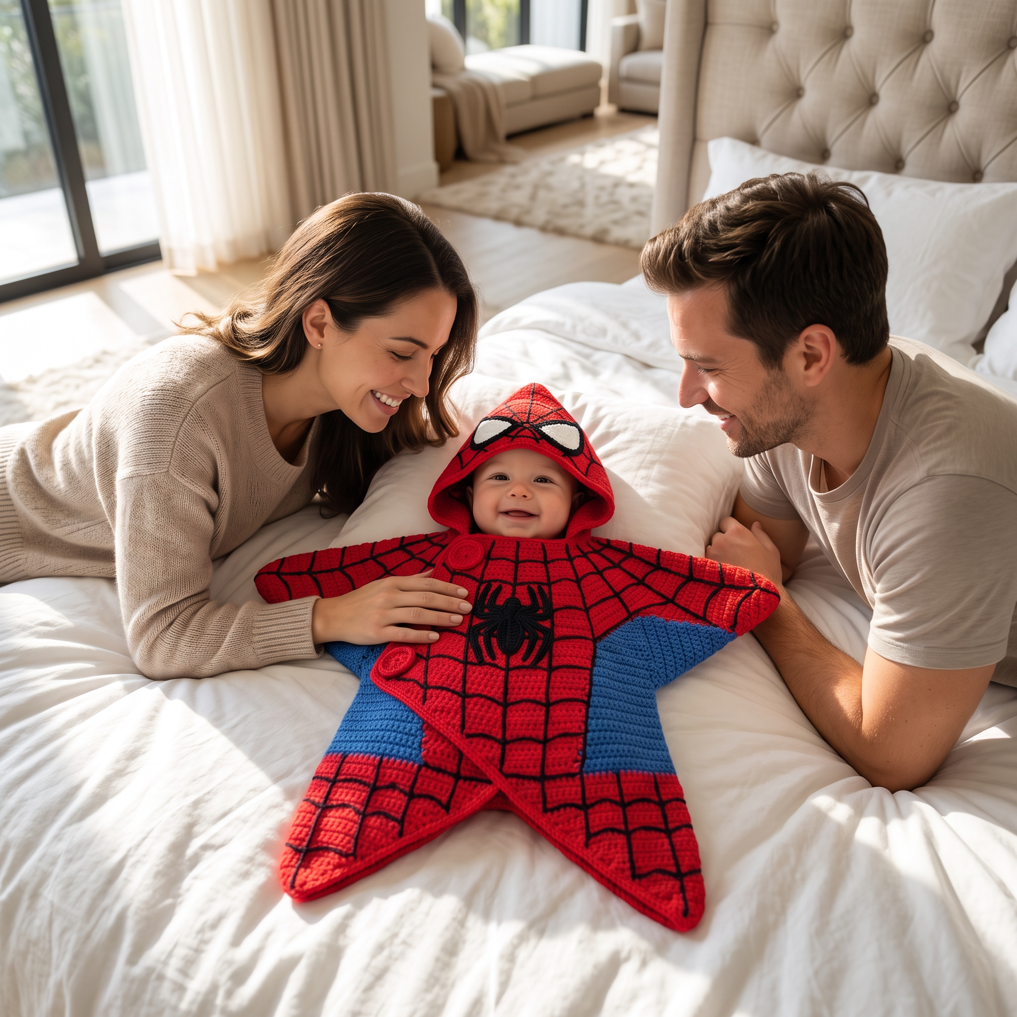 Crochet Red Spider Hero Baby Star Wrap
