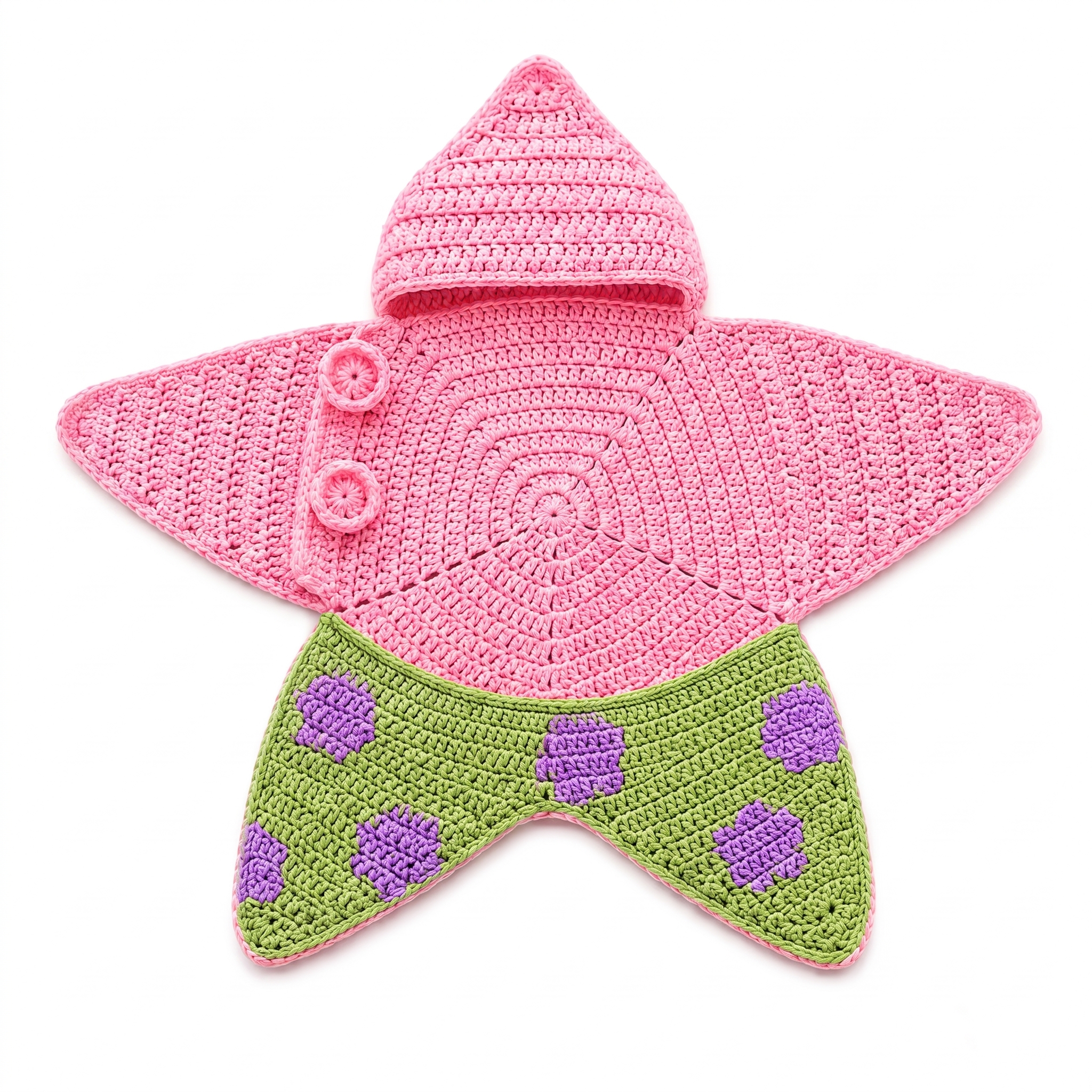 Crochet Pink Starfish Baby Star Wrap