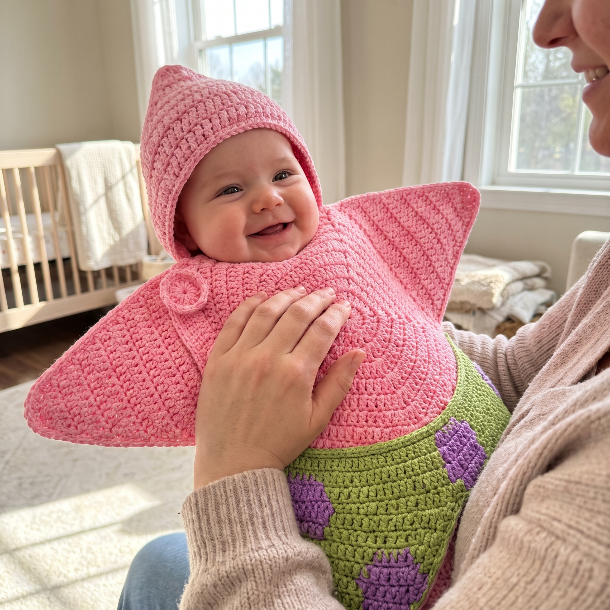 Crochet Pink Starfish Baby Star Wrap