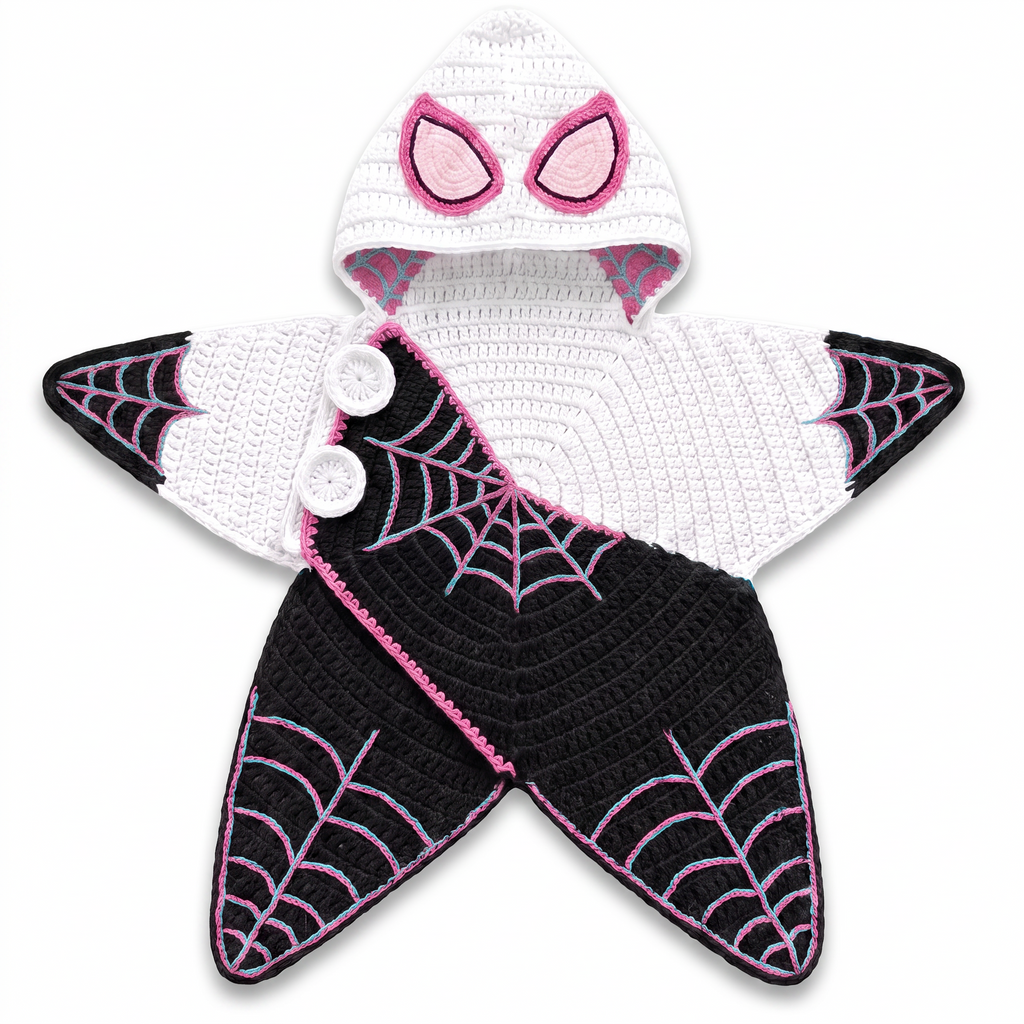 Crochet Pink Spider Hero Baby Star Wrap