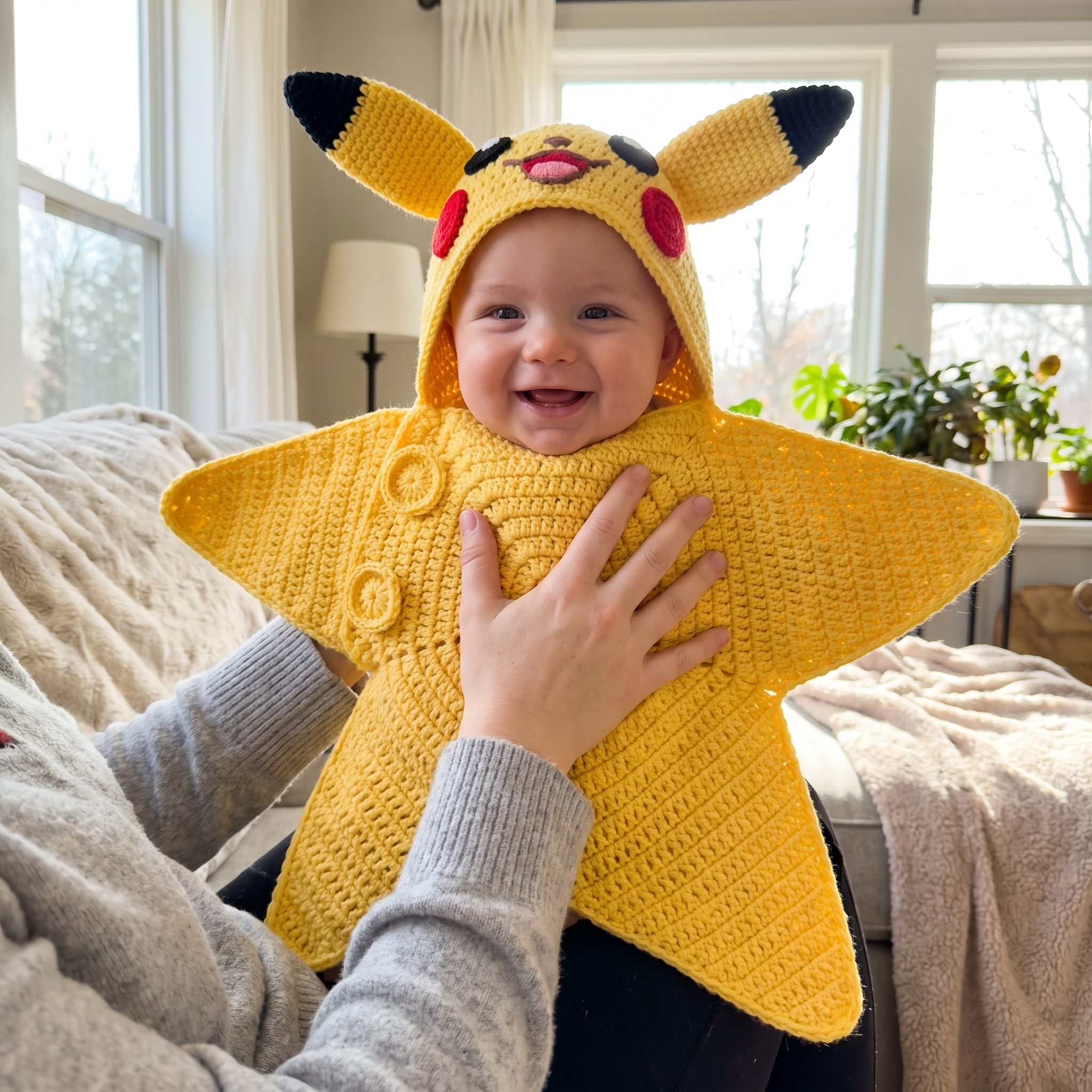 Crochet Yellow Lightning Baby Star Wrap