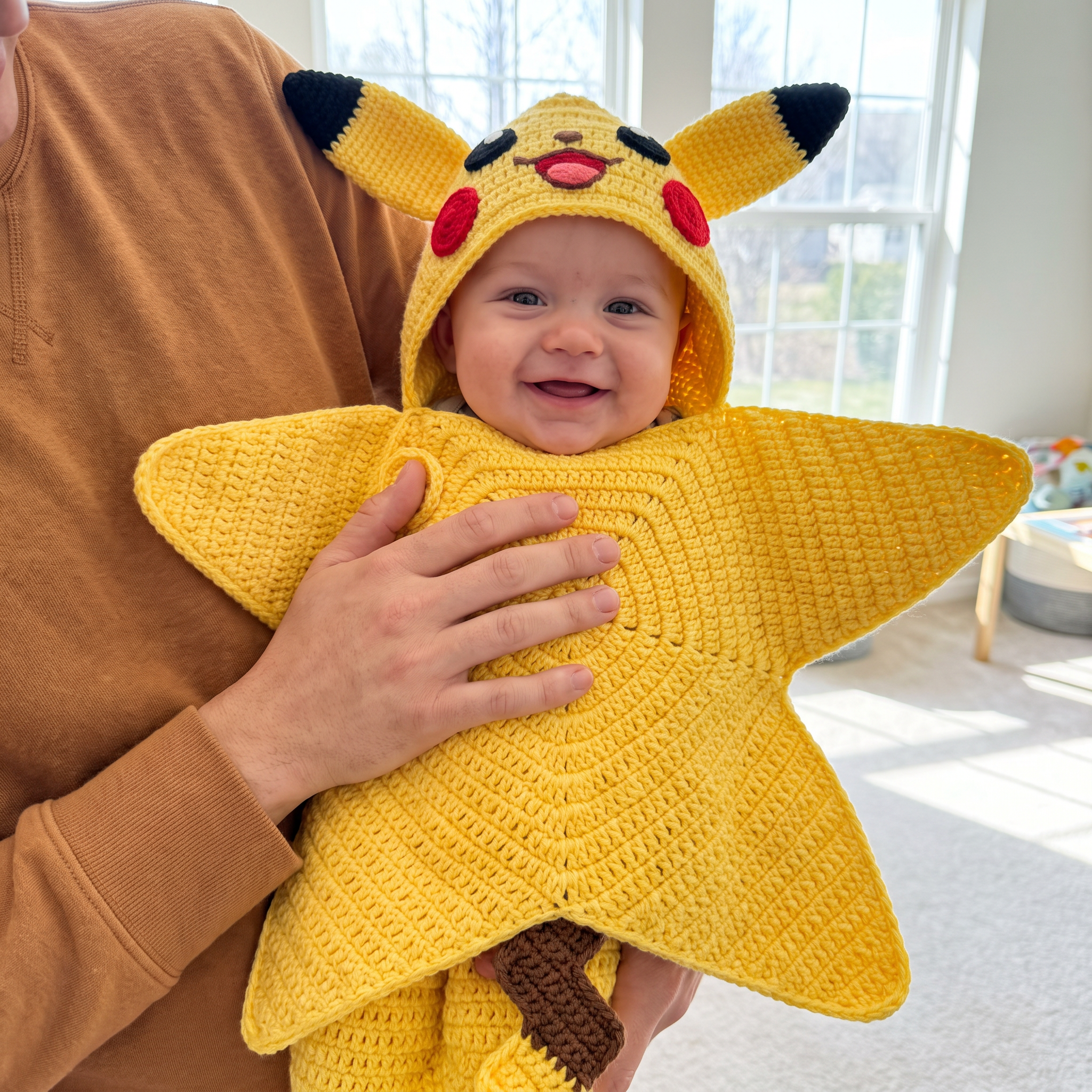 Crochet Yellow Lightning Baby Star Wrap