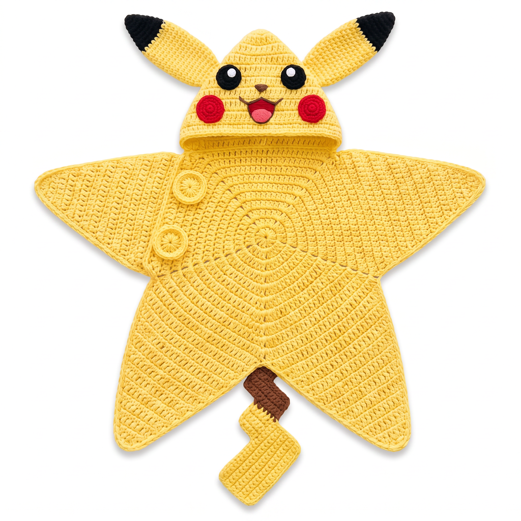 Crochet Yellow Lightning Baby Star Wrap