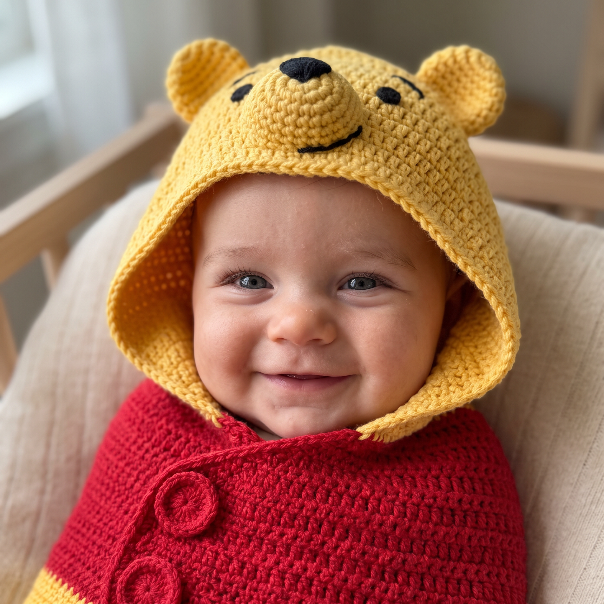 Crochet Honey Bear Baby Star Wrap
