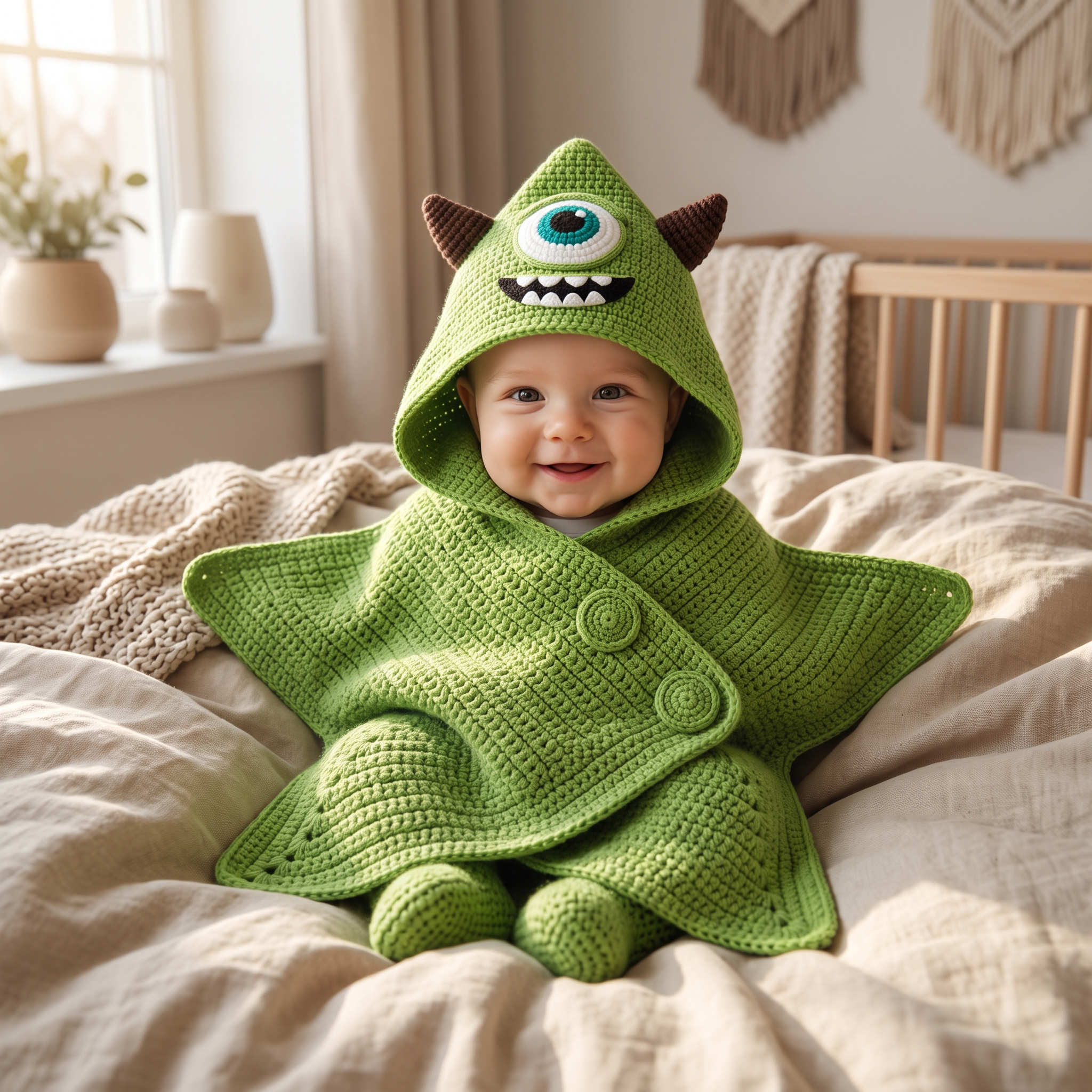 Crochet Green Monster Baby Star Wrap