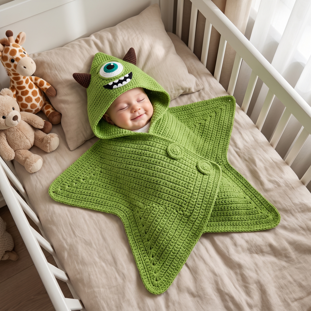 Crochet Green Monster Baby Star Wrap