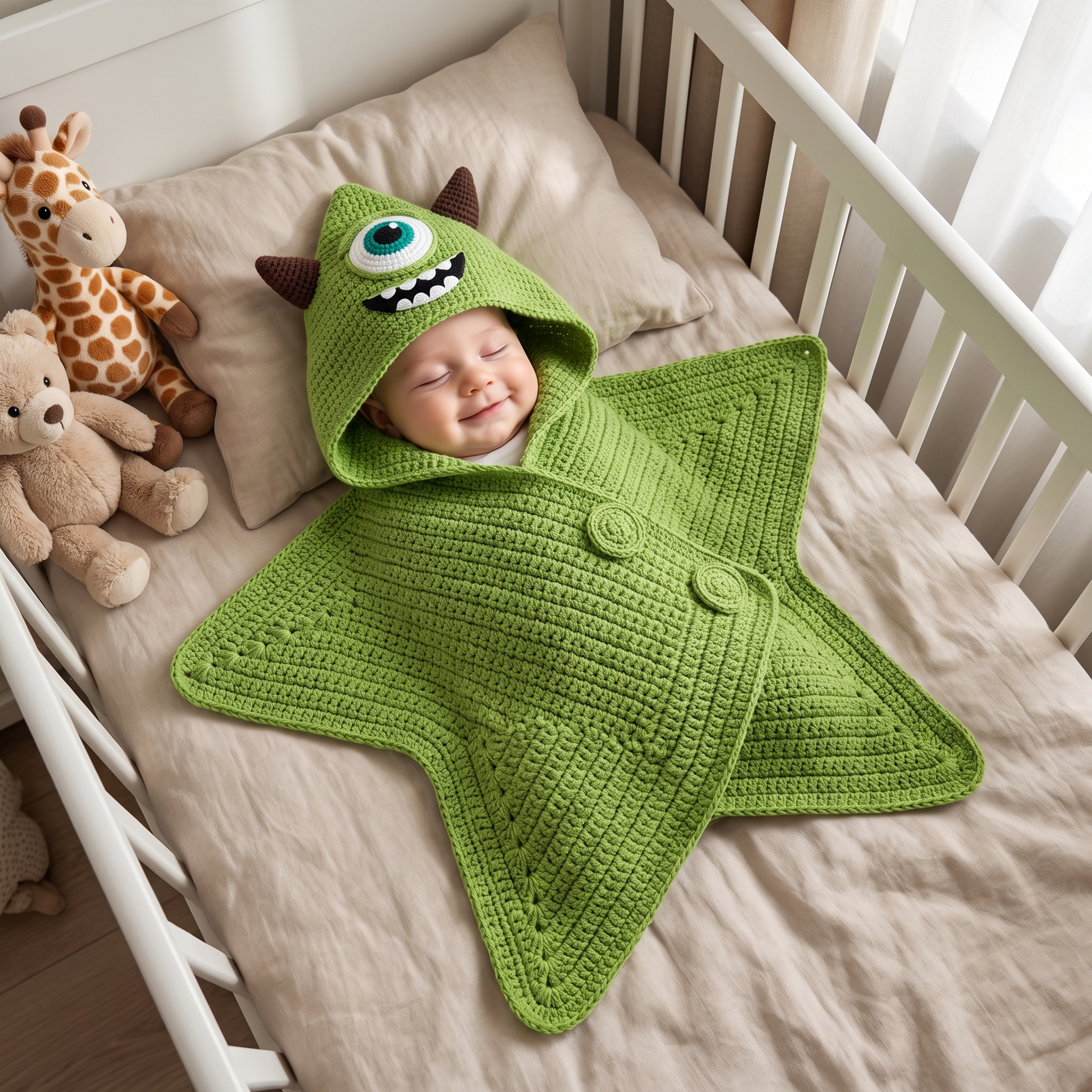 Crochet Green Monster Baby Star Wrap