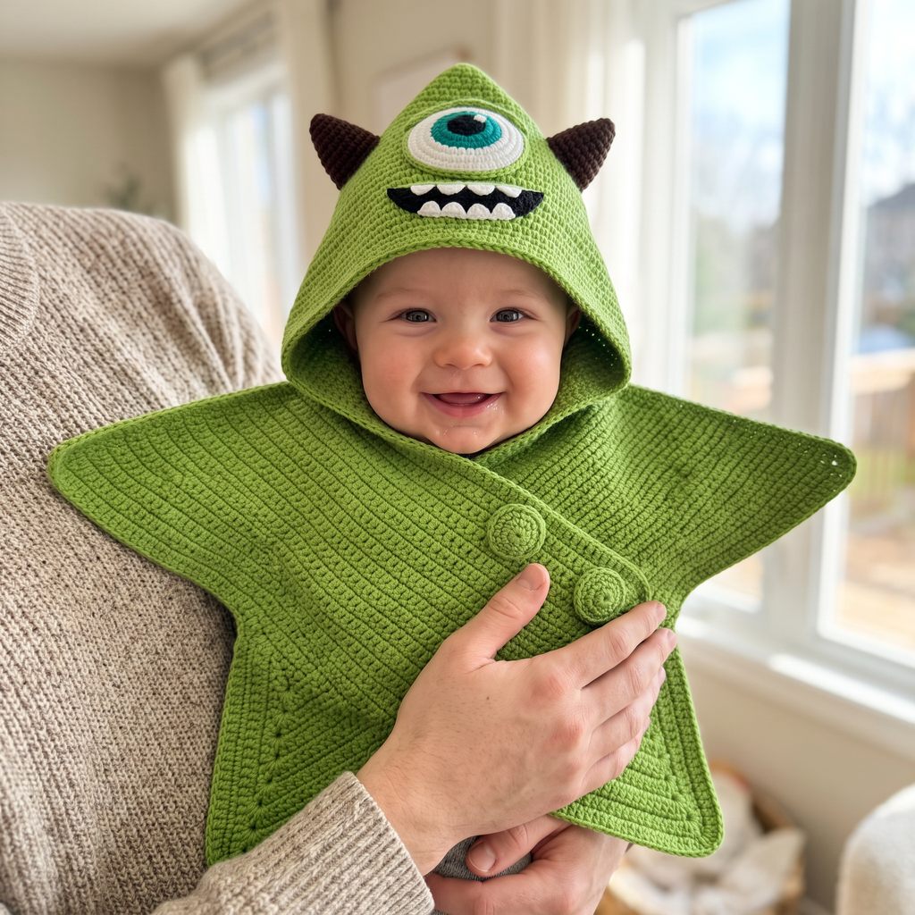 Crochet Green Monster Baby Star Wrap